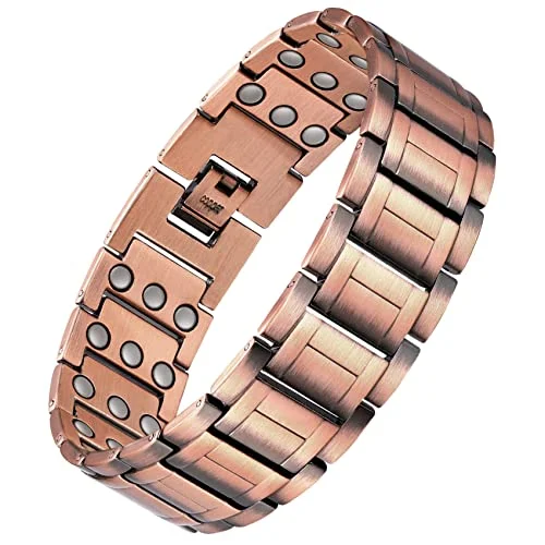 multicolored stone bracelet for men-3X Strength Copper Magnetic Bracelet for men