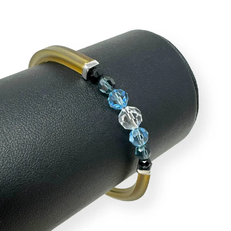 luxurious beaded cuff bracelet-Crystal Beaded Cuff Bracelet By Swarovski