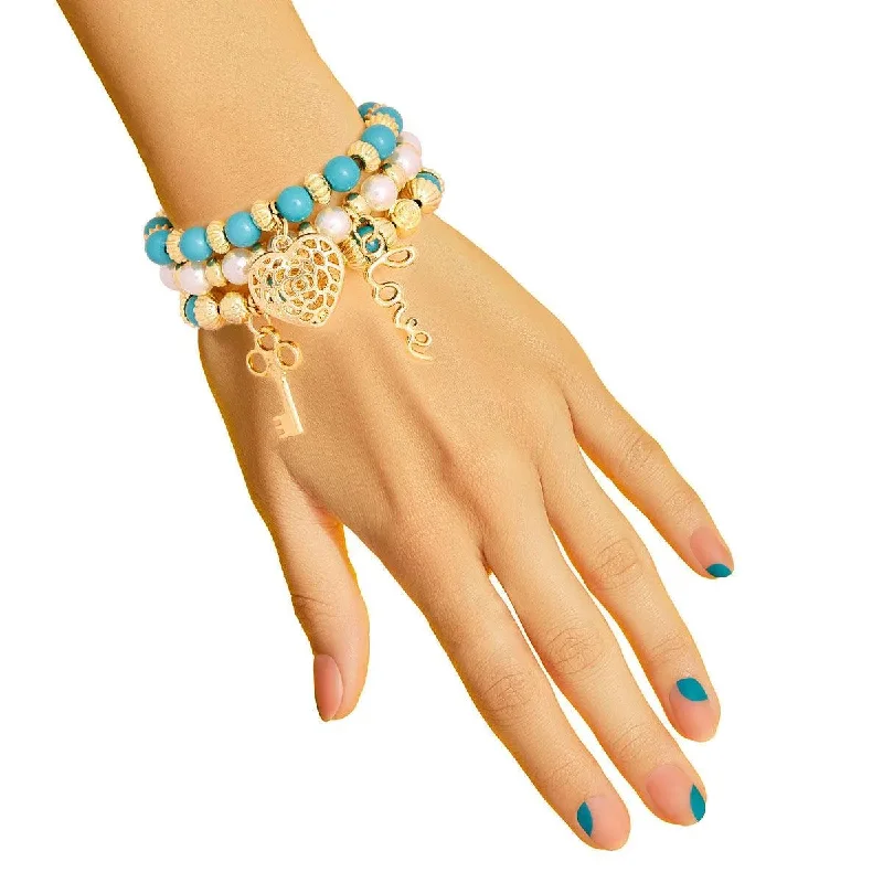 personalized gold leather bracelet-Must-Have Charms & Beaded Bracelets in Refresh Palette Colors