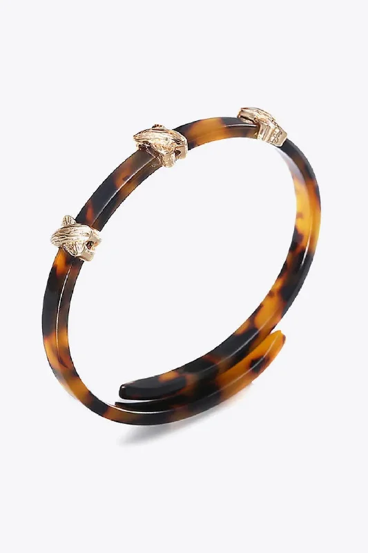 handmade gold charm bracelet-Complete Your Look with a Stylish Faux Tortoise Shell Bypass Bracelet