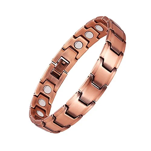 personalized gemstone bracelet-Copper Bracelet for Men 99.99% Solid Copper Magnetic Bracelet