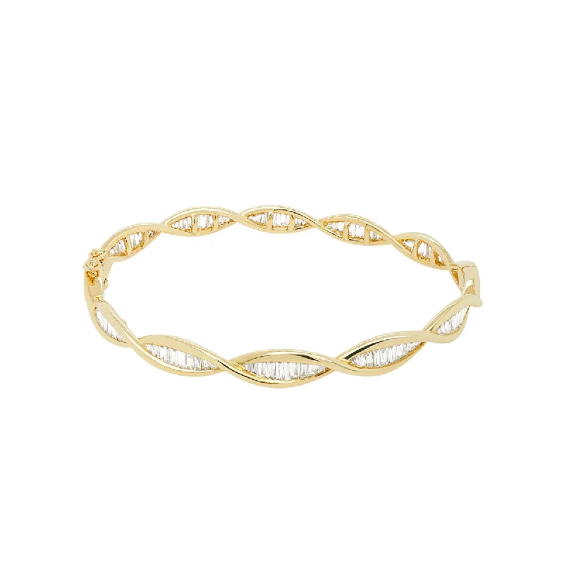 stackable leather and metal bracelets-Double Helix Bracelet | 10GMS 2.05CT