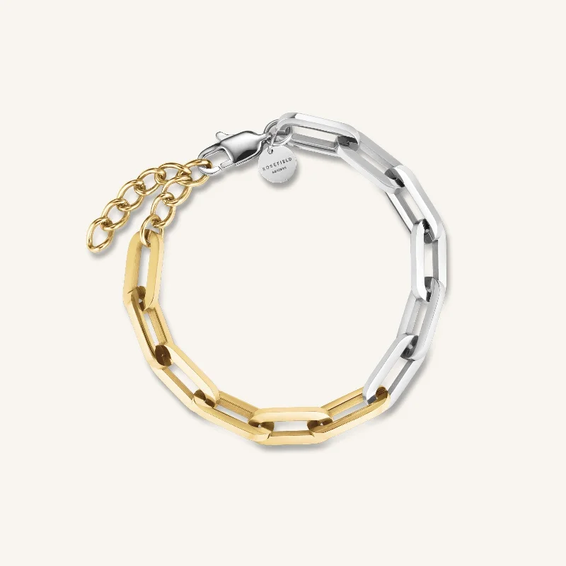 gold plated chain bracelet-Duotone Chain Bracelet