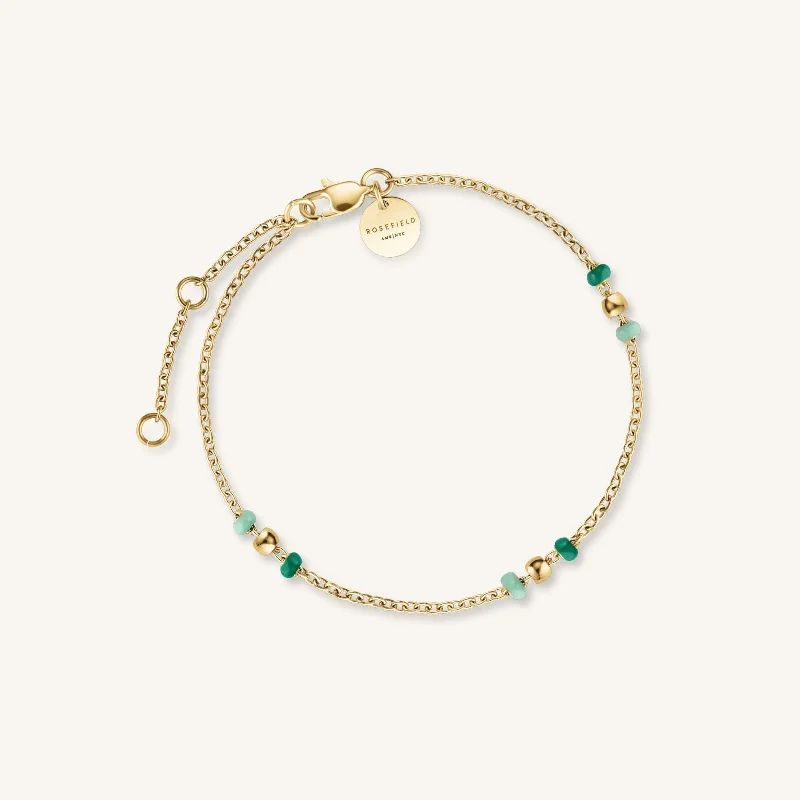 beaded chain bracelet for women-Emerald Dotted Bracelet