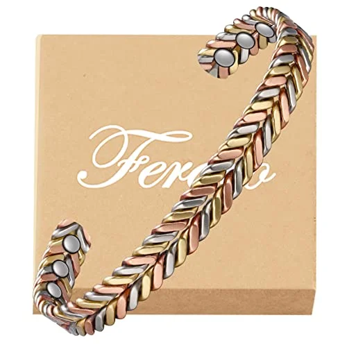 adjustable charm bracelet for kids-Fashionable Braided Copper Bracelet for Women