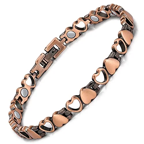 personalized gold leather bracelet-Love Copper Bracelet for Women