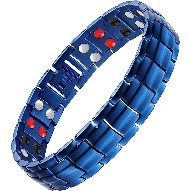 elegant leather link bracelet-Germanium Infrared negative ion 4 Elements magnetic bracelet