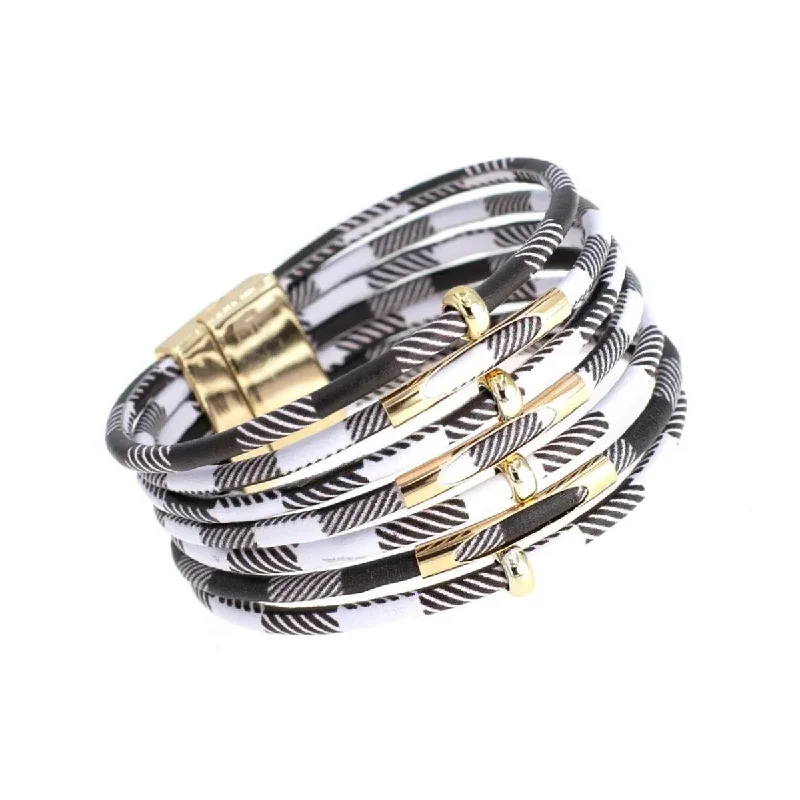 handmade pearl cuff bracelet-Trendy Monochrome Cord Bracelet: Shop Now for Stylish Women's Jewelry