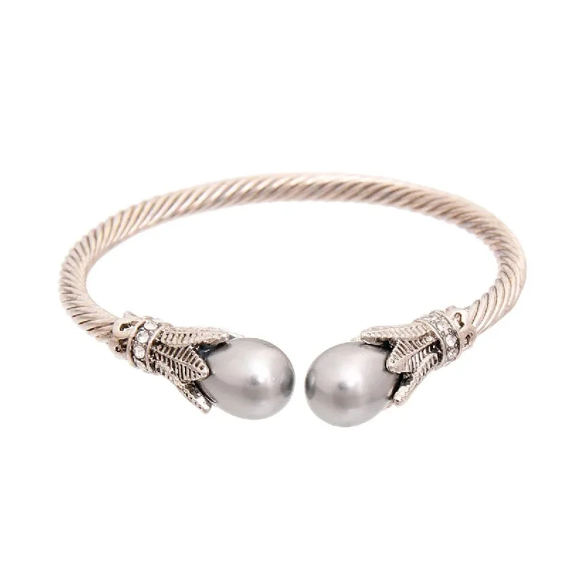 cute beaded bracelet for kids-Timeless Beauty Meets Modern Chic: Pearl Accent Cuff Bracelet Must-Have