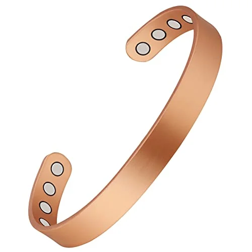 luxury rope bracelet for men-Pure Copper Sleek Magnetic Bracelet