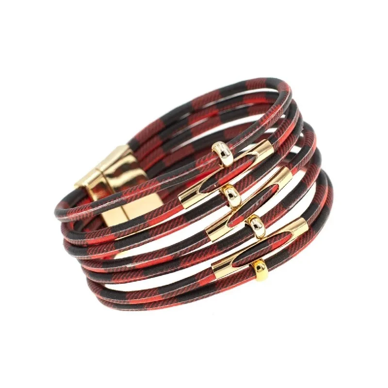 silver and leather bracelet for men-Trendy Red Cord Bracelet: Shop Now for Stylish Women's Jewelry