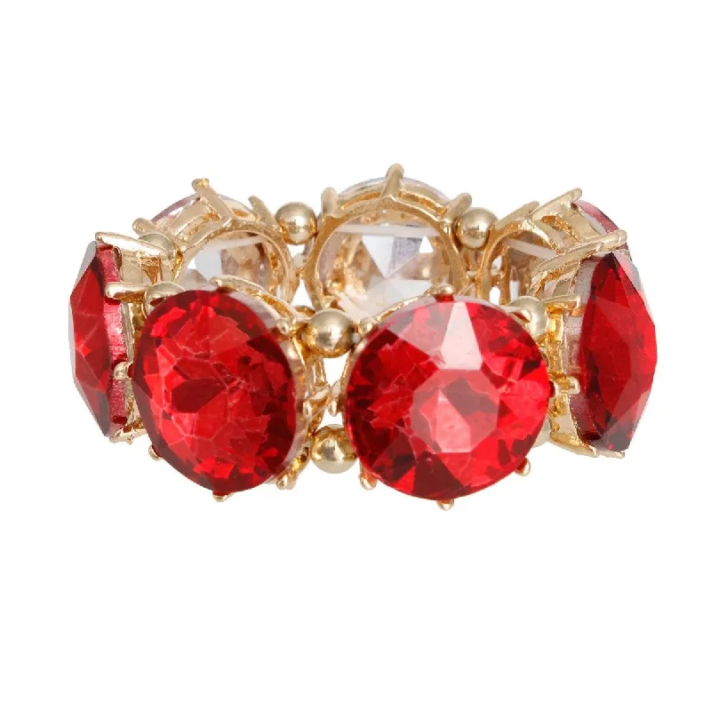 elegant beaded gemstone bracelet-Fashionista Red Crystal Bracelet - Shop Now