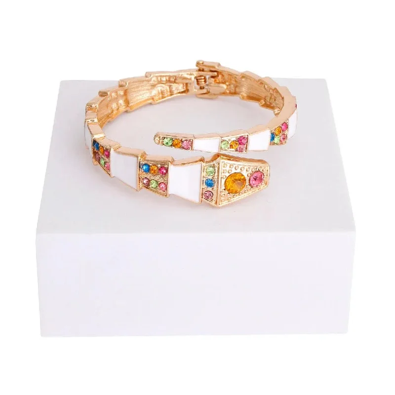 custom charm bracelet for teens-Snake Wrap Cuff Bracelet in Multicolor