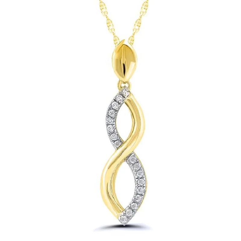 crystal pendant necklace with name-1/20 CTW Diamond 18-inch Pendant in 10KT Yellow Gold