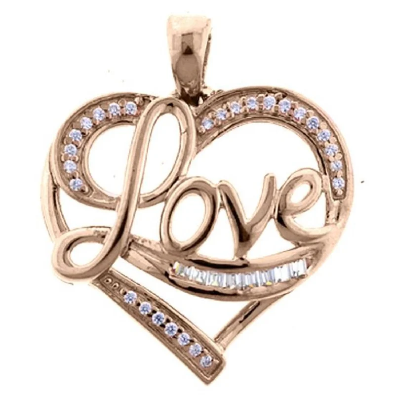 custom heart shaped necklace-1/7 CTW Diamond Heart 18-inch Pendant in 10KT Yellow Gold