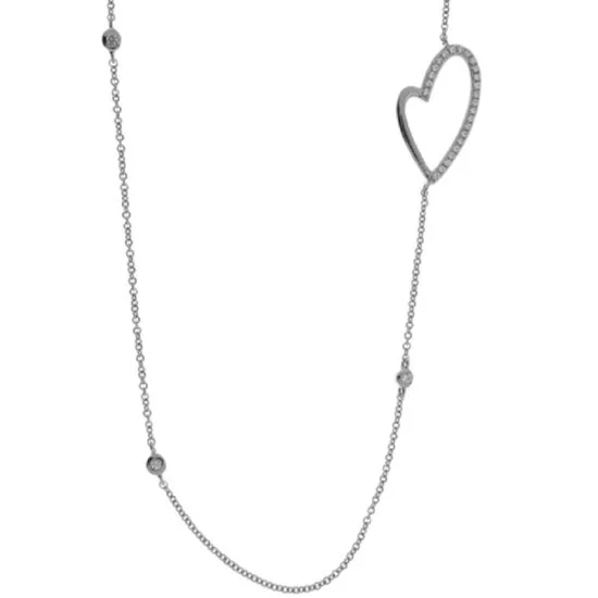 personalized gold name necklace-1/8 CTW Diamond Heart Pendant in Sterling Silver