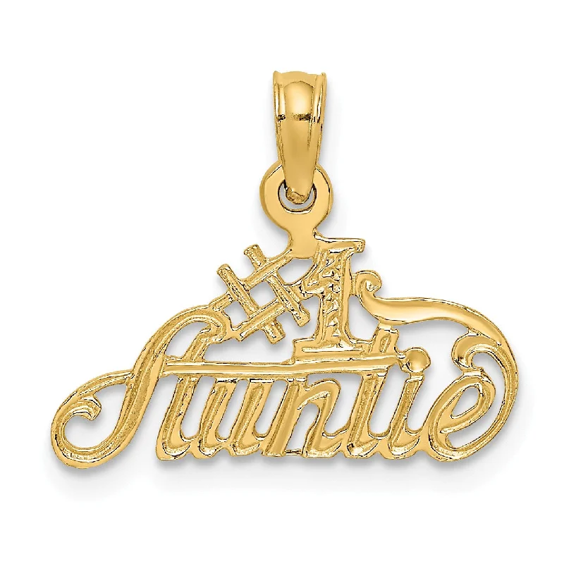 crystal pendant necklace with name-14k #1 Auntie Charm