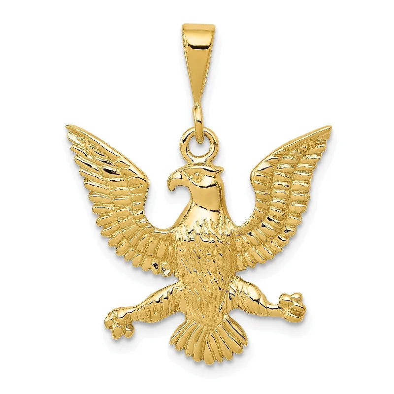 custom birthstone crystal necklace-14k Eagle Charm