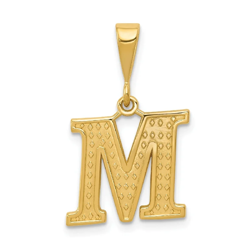 dainty initial necklace with birthstone-14k Initial M Charm