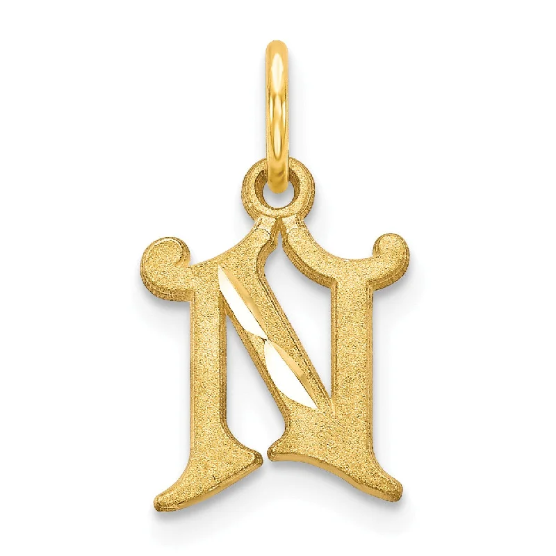 silver teardrop pendant necklace-14k Initial N Charm