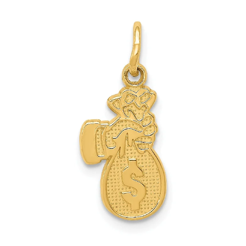 engraved family tree charm necklace-14k Money Bag Charm