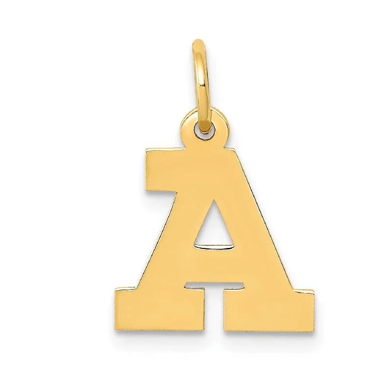 men’s customized silver necklace-14k Small Block Initial A Charm