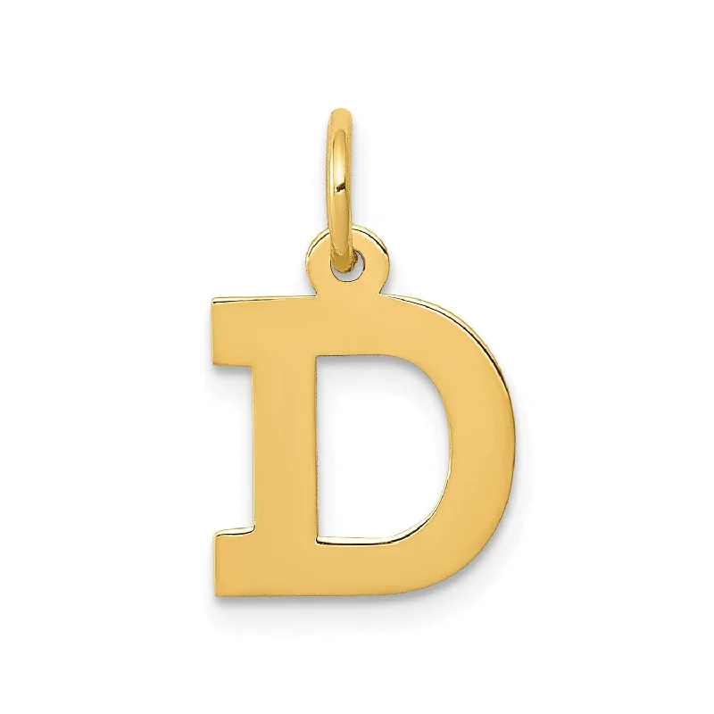 custom family nameplate necklace-14k Small Block Initial D Charm