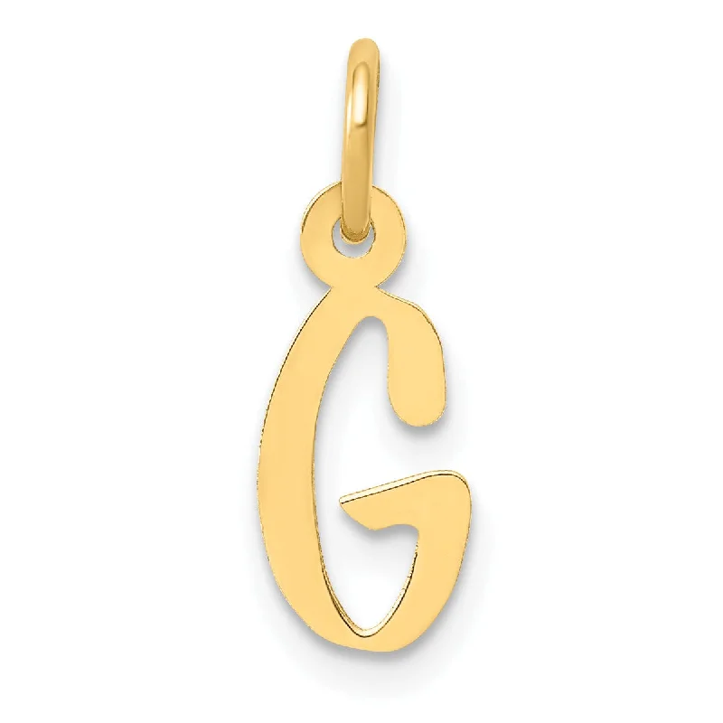 personalized heart pendant necklace-14k Small Slanted Block Initial G Charm