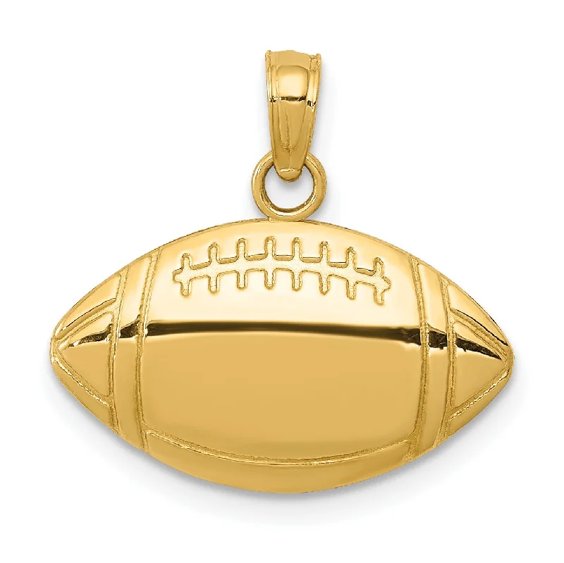 statement silver pendant necklace-14KT Yellow Gold 13X18MM Football Charm