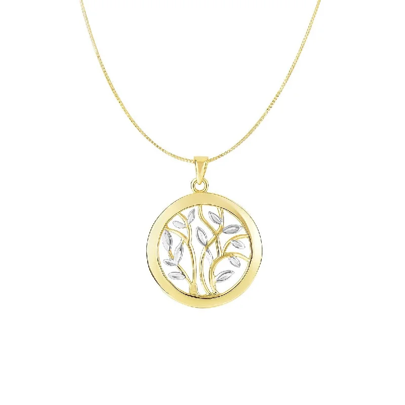 personalized heart pendant necklace-14KT Yellow Gold 18-inch Tree of Life Pendant