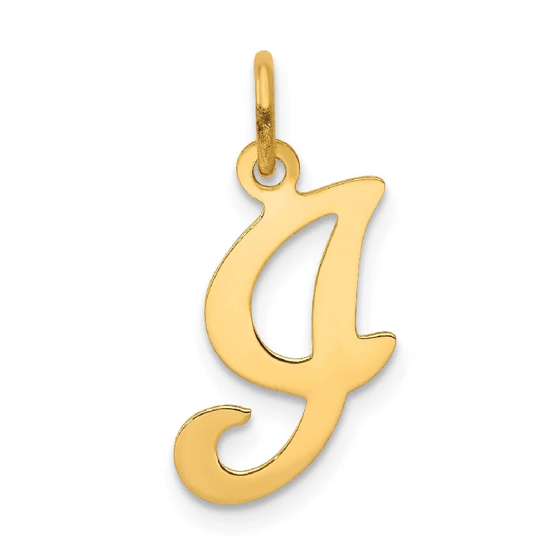 silver infinity necklace with name-14ky Initial I Charm