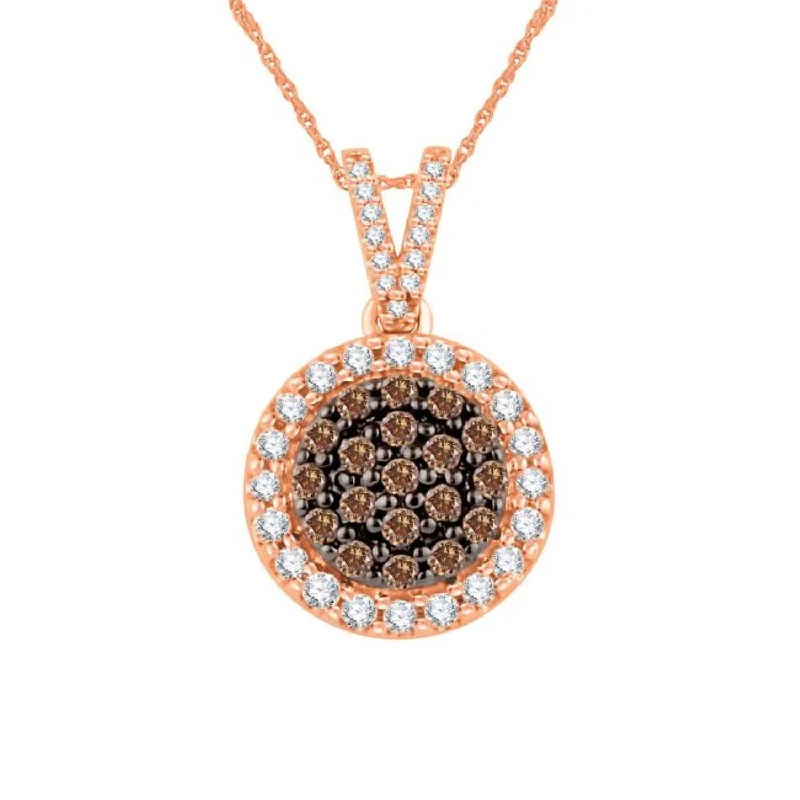 personalized moonstone pendant necklace-Mochaccino 1/2 CTW Diamond 18-inch Pendant in 10KT Rose Gold