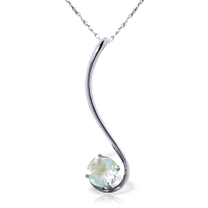 custom heart shaped necklace-0.55 Carat 14K White Gold Proven Wild Aquamarine Necklace