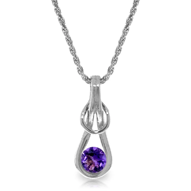 elegant diamond pendant for necklace-0.65 Carat 14K Solid White Gold Reach Your Dream Amethyst Necklace