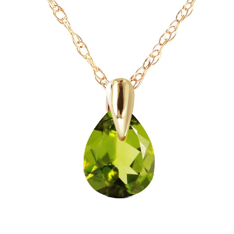 delicate star charm necklace-0.68 Carat 14K Gold Fond Kiss Peridot Necklace