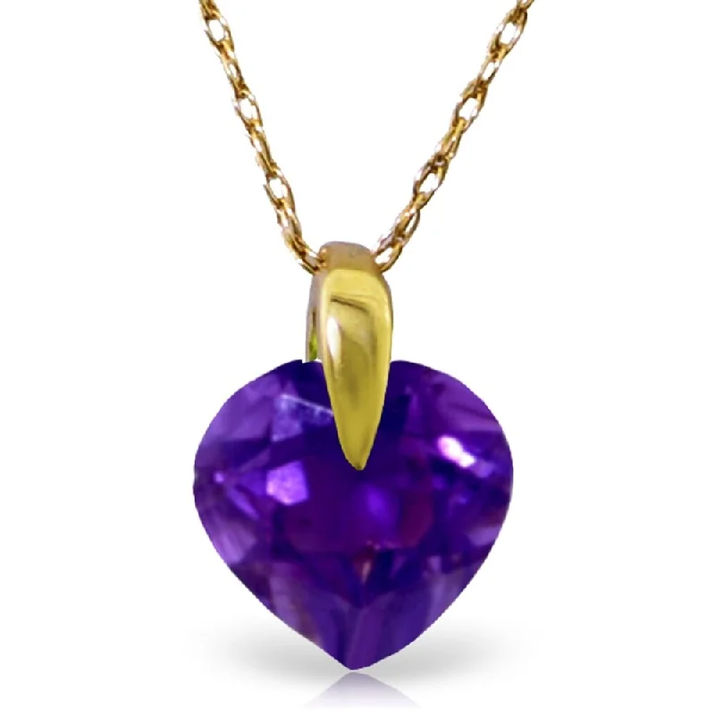 sterling silver gemstone pendant necklace-1.15 Carat 14K Gold Love Overdrive Amethyst Necklace