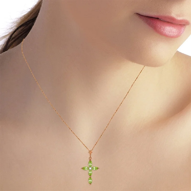 gold love pendant necklace-1.23 Carat 14K Rose Gold Necklace Natural Diamond Peridot