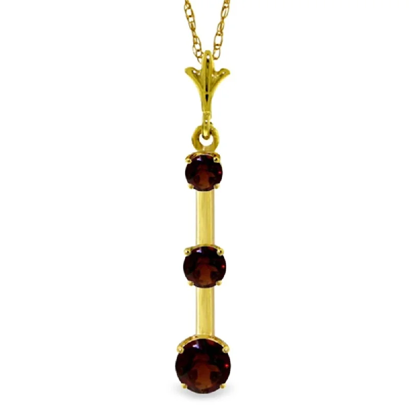 custom birthstone necklace for her-1.25 Carat 14K Gold Modern Illusions Garnet Necklace