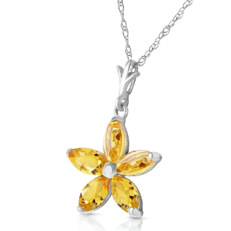 personalized gold name necklace-1.4 Carat 14K Solid White Gold Cheer In My Heart Citrine Necklace