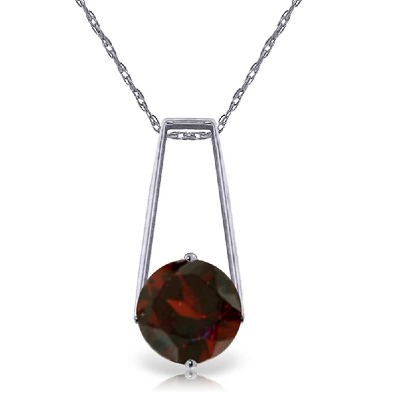 initial pendant necklace with diamond-1.45 Carat 14K White Gold Sacred Garnet Necklace