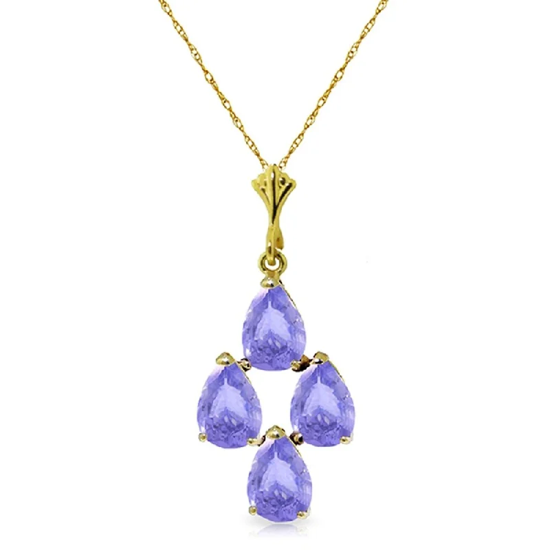 simple custom pendant necklace for her-1.5 Carat 14K Gold Night Will Alight Tanzanite Necklace