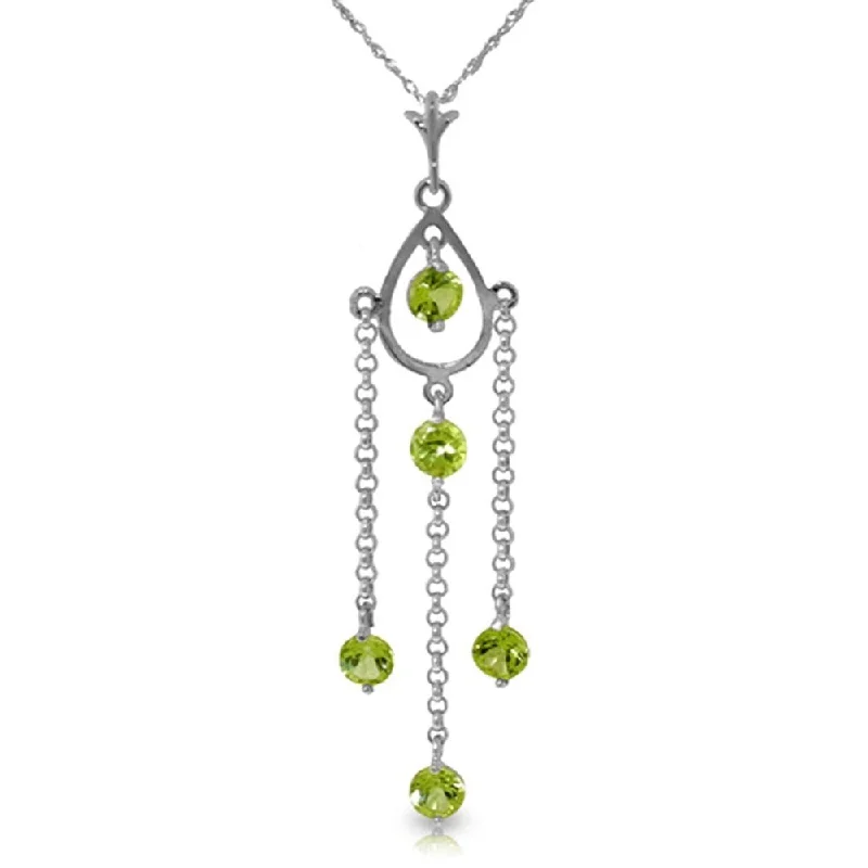 men’s personalized gold pendant necklace-1.5 Carat 14K White Gold Heartstruck Peridot Necklace