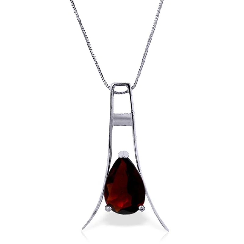 personalized initial bar necklace-1.5 Carat 14K White Gold One More Day Garnet Necklace