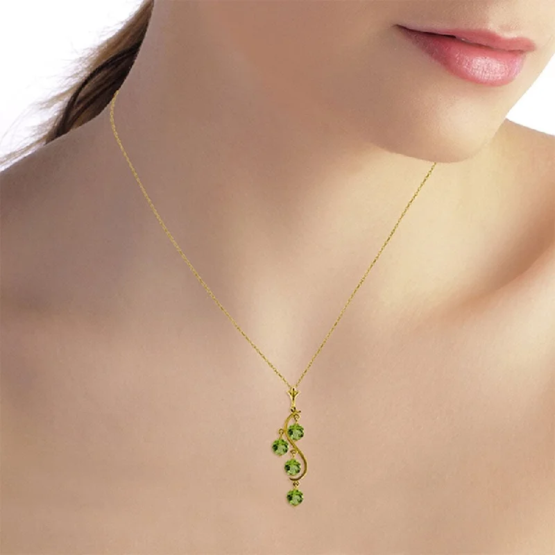 custom pendant necklace with charm-2.25 Carat 14K Solid Gold Tables Turned Peridot Necklace