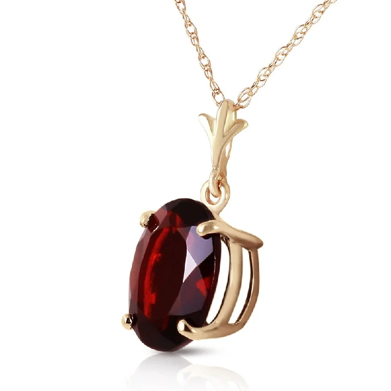 crystal teardrop pendant for necklace-3.12 CTW 14K Solid Gold Made Of Dawn Garnet Necklace