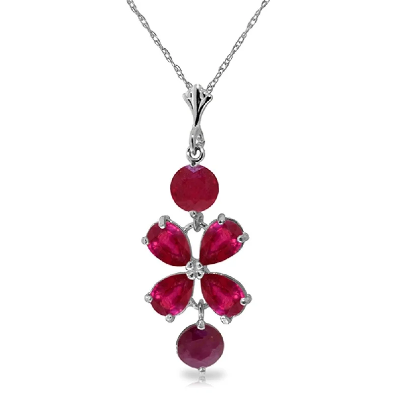 women’s custom engraved pendant necklace-3.15 Carat 14K White Gold You Win Again Ruby Necklace