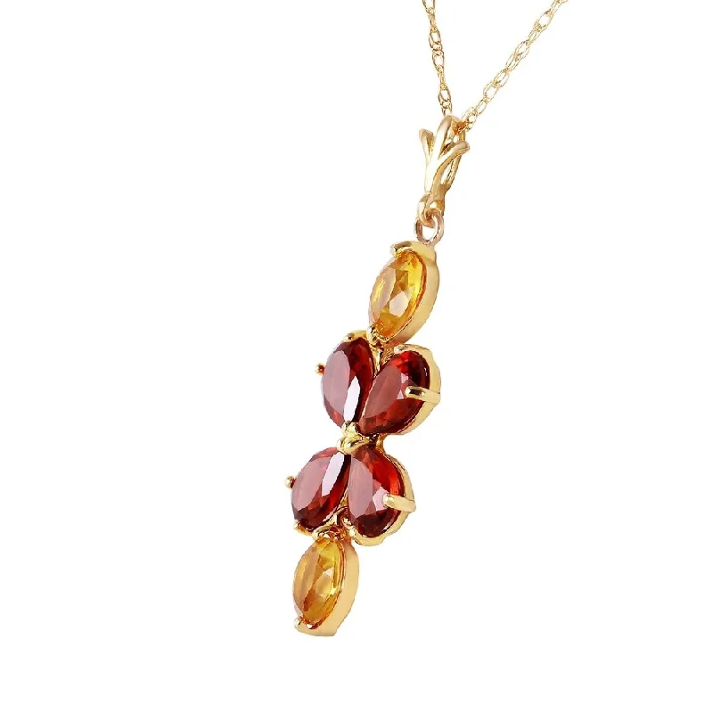 celestial moonstone necklace for men-3.15 CTW 14K Solid Gold Felicita Garnet Citrine Necklace