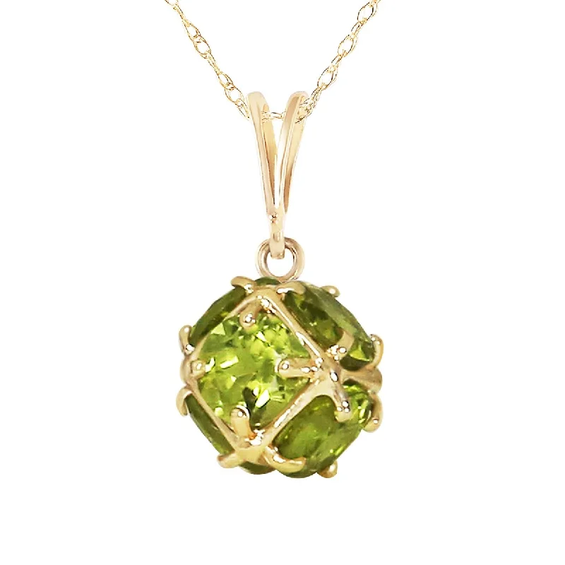 personalized gold name necklace-3.30 Carat 14K Solid Gold Peridot Necklace Certified Imperial