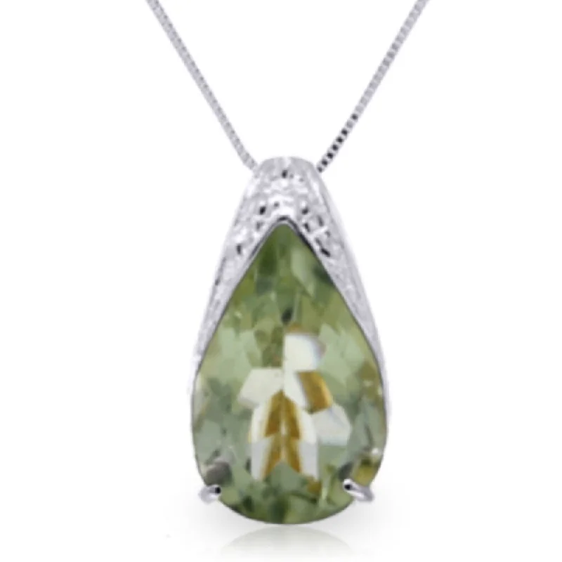 custom heart shaped necklace-5 Carat 14K White Gold Lash and Astonish Green Amethyst Necklace