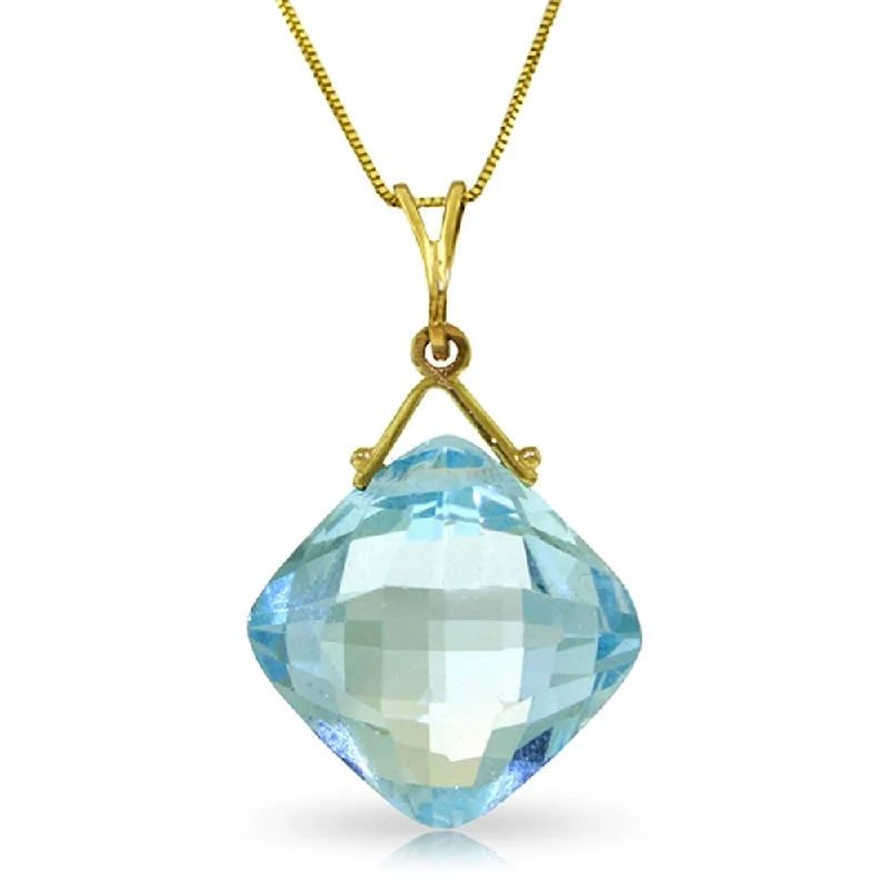 personalized name charm pendant-8.75 Carat 14K Solid Gold Distance Blue Topaz Necklace